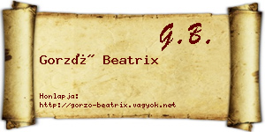 Gorzó Beatrix névjegykártya