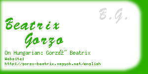 beatrix gorzo business card